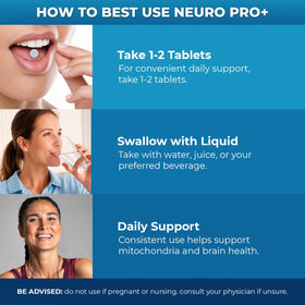 Tablette de NeuroPro+ avec un verre d'eau