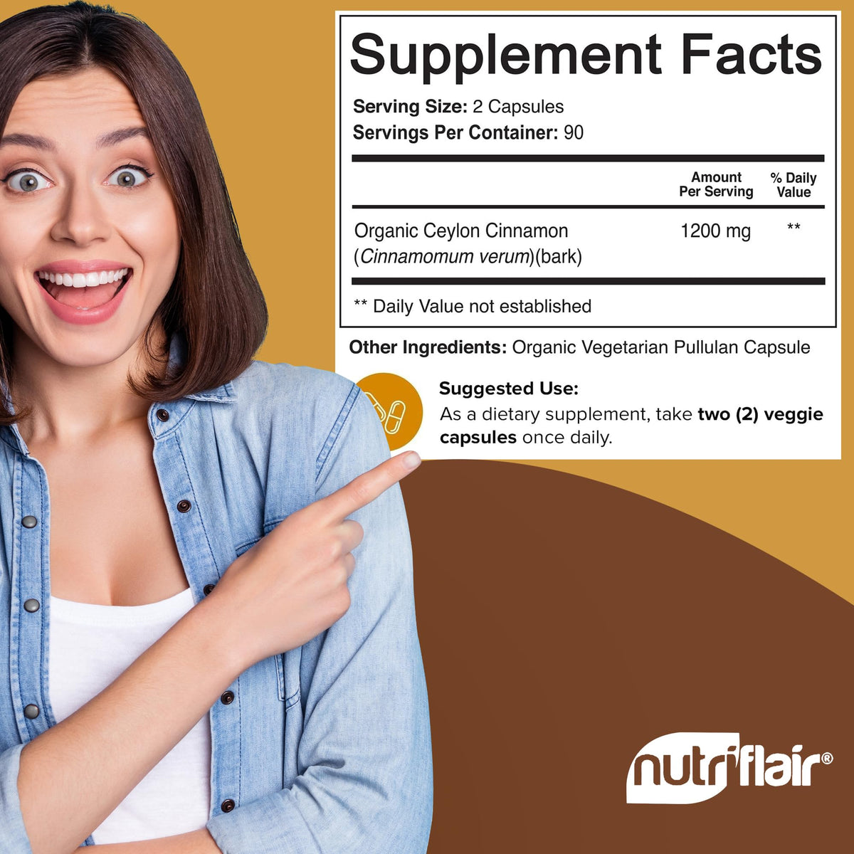 Tablette de présentation de NutriFlair Ceylon Cinnamon Bio