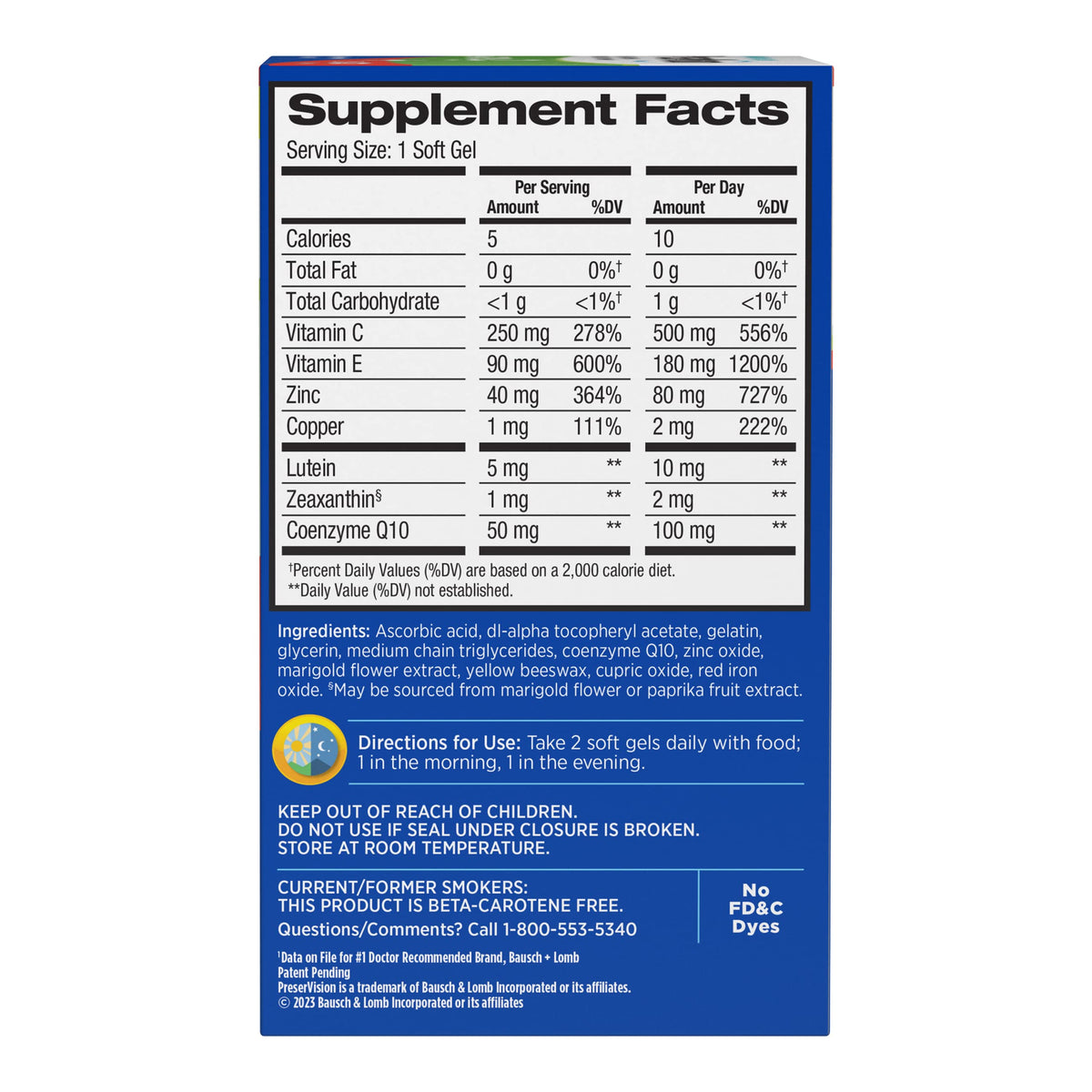 Tablette de PreserVision Luteine avec des vitamines