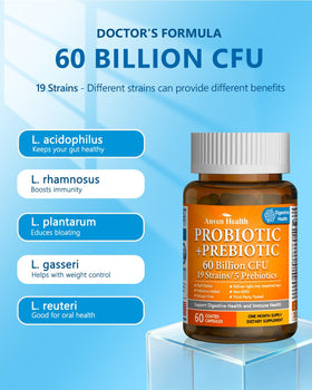Tablette de probiotiques Anven Health avec étiquette visible