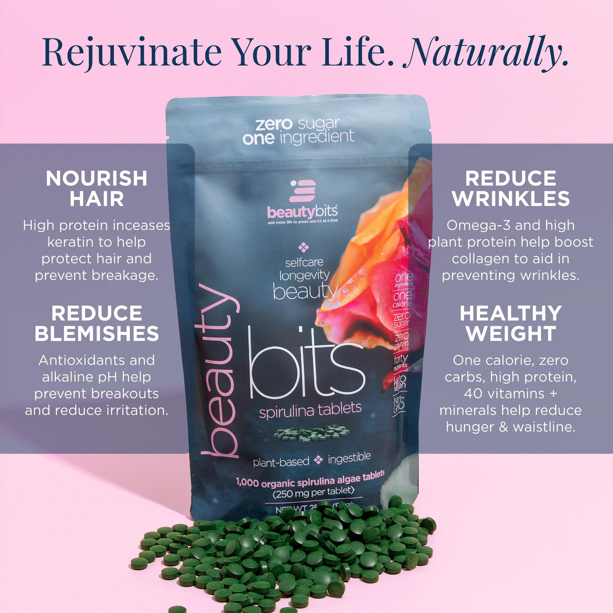 Tablette de spiruline BIO BEAUTYbits d'ENERGYBITS