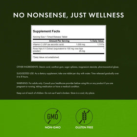 Tablette de Swanson Vitamine C 1000 mg, gros plan
