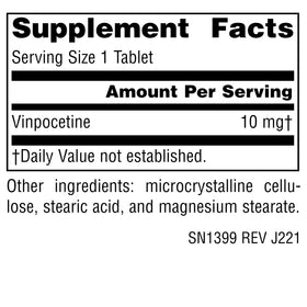 Tablette de Vinpocetine 10 mg sur une surface blanche