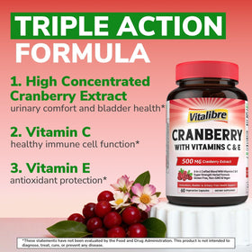 Tablette de Vitalibre Canneberge avec vitamines C et E