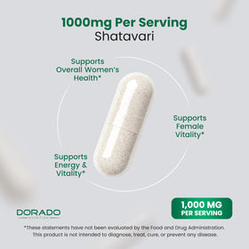 Tablette des capsules de Shatavari DORADO NUTRITION dans la main