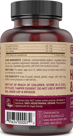 Tablette DEVA Complément Végétalien avec Biotine 500 mcg
