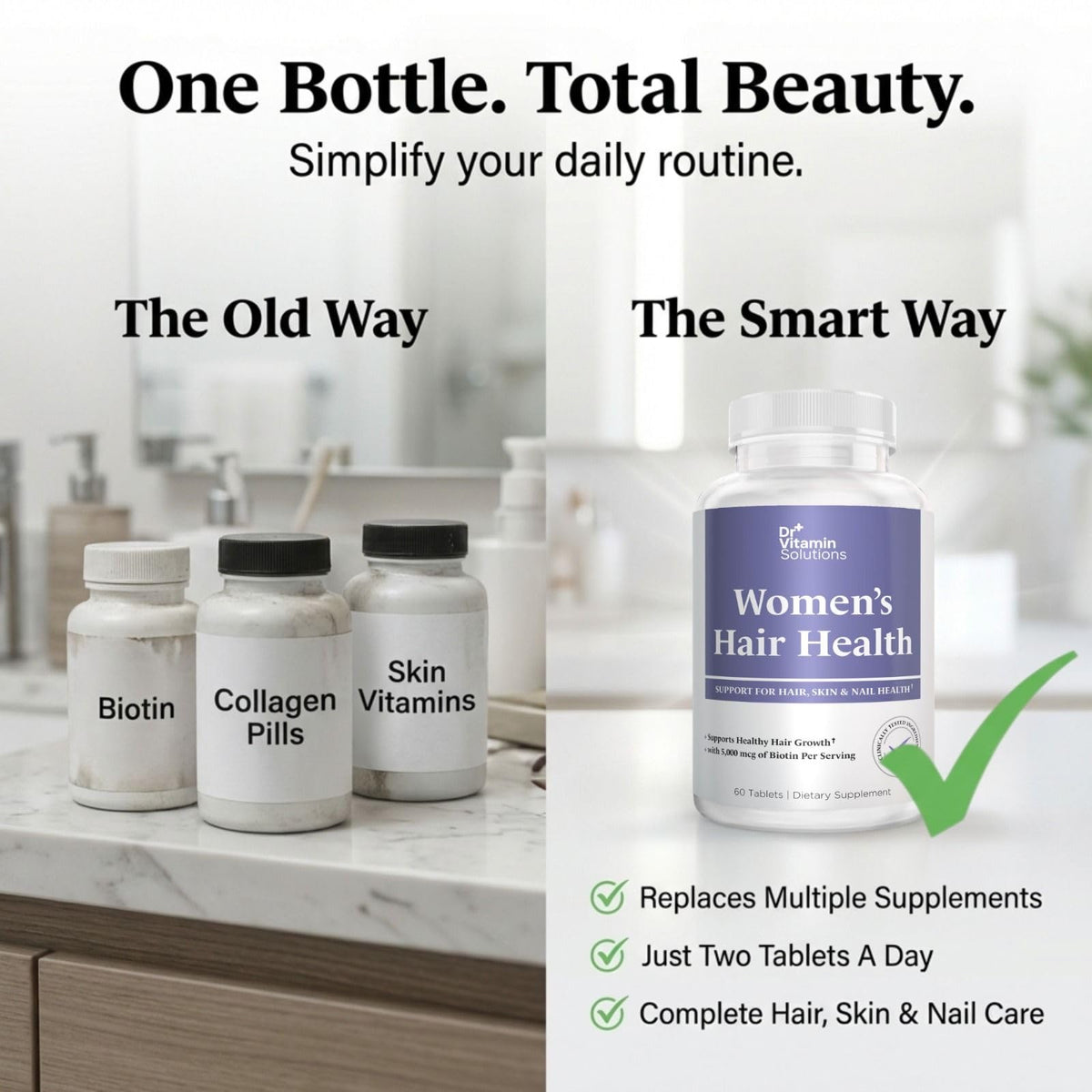 Tablette DR VITAMIN SOLUTIONS avec un verre d'eau