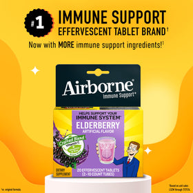 Tablette effervescent Airborne dissoute dans un verre d'eau