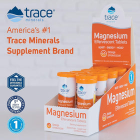 Tablette effervescente de magnésium Trace Minerals, gros plan