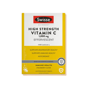 Tablette effervescente de Vitamine C Swisse dans un verre d'eau