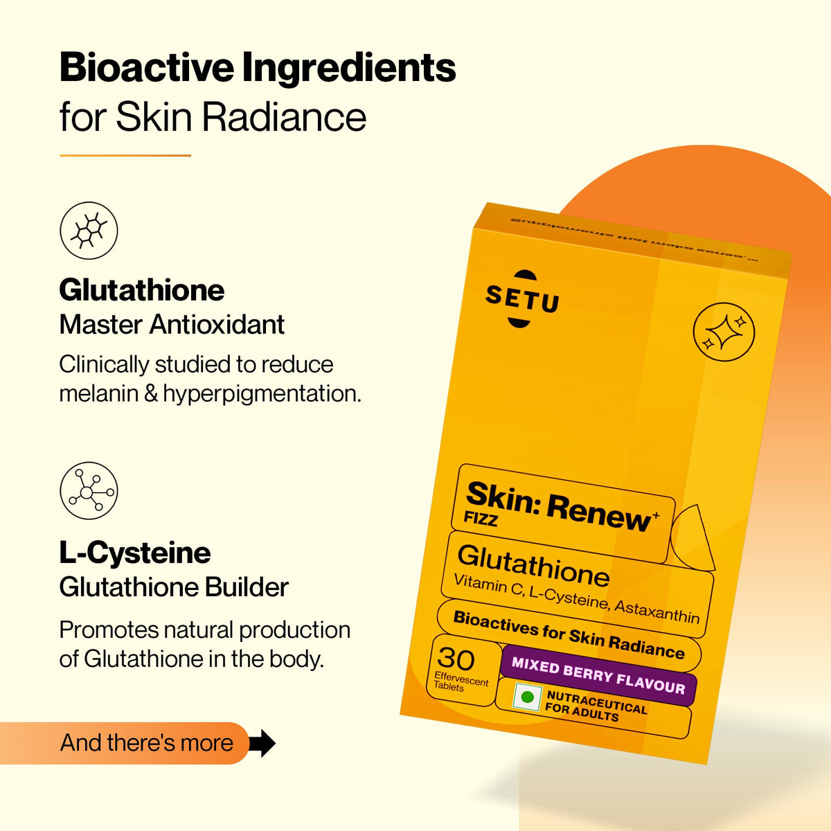 Tablette effervescente SETU Glutathione avec fruits mélangés