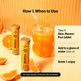 Tablette effervescente SETU Skin Renew dans un verre