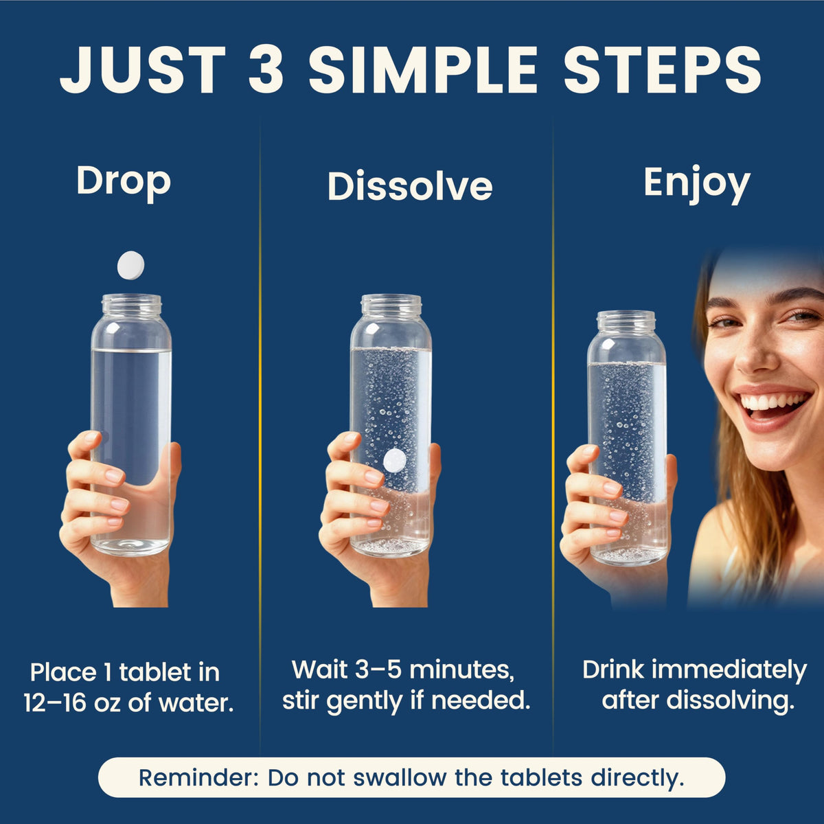 Tablette H2 NUISM goût fraise en gros plan