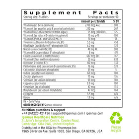 Tablette Igennus Multivitamine Methylé pour Hommes prise avec de l'eau