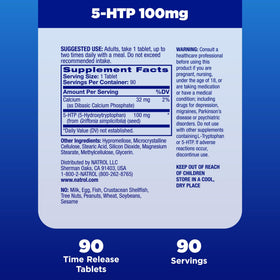 Tablette Natrol 5-HTP 100mg en main