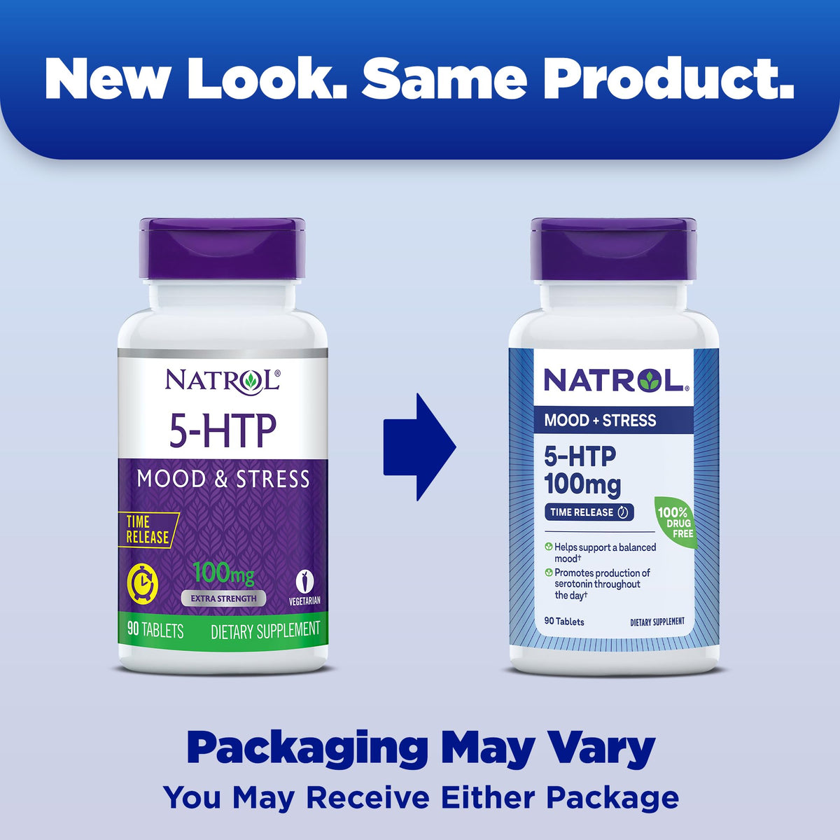 Tablette Natrol 5-HTP 100mg vue de près