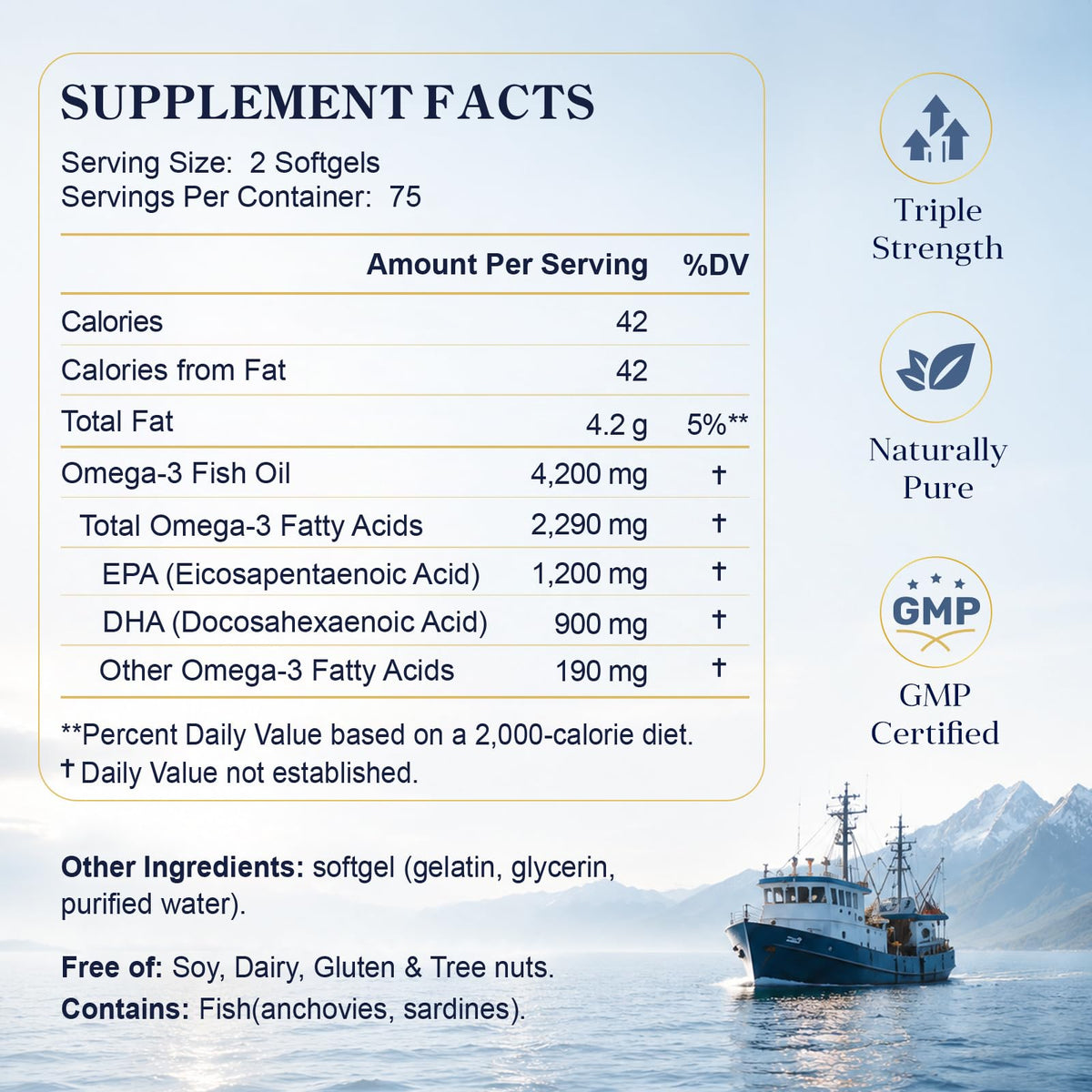 Tablette Omega-3 ZIPINKJ sur une surface blanche