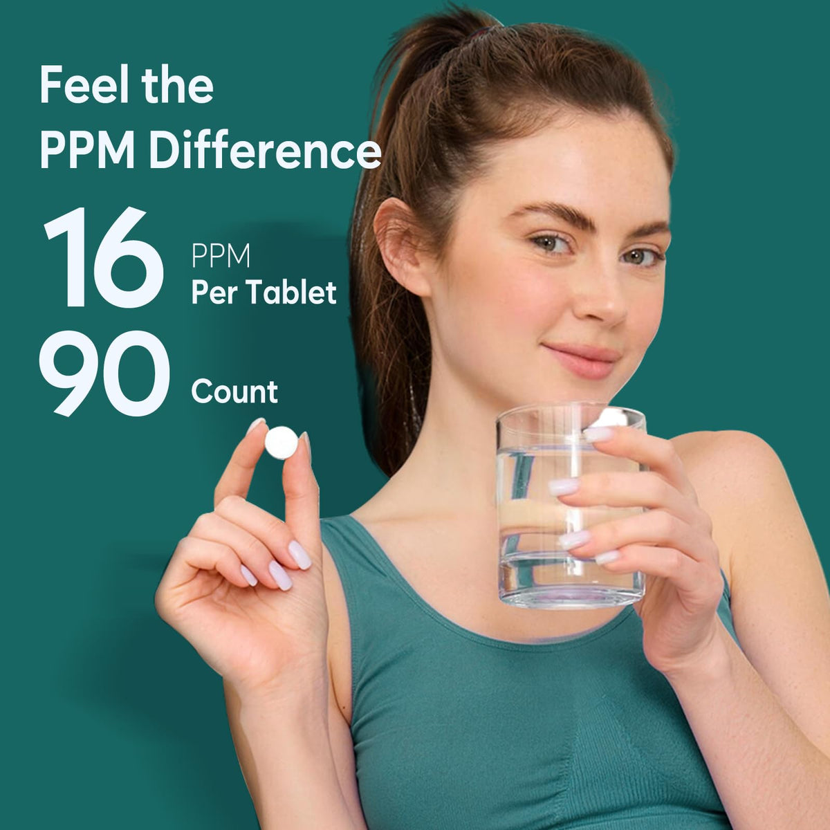 Tablette PEPAX d'Hydrogène Moléculaire dans un verre d'eau