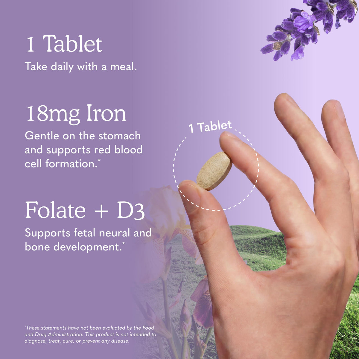 Tablette prénatale Garden of Life sur une table