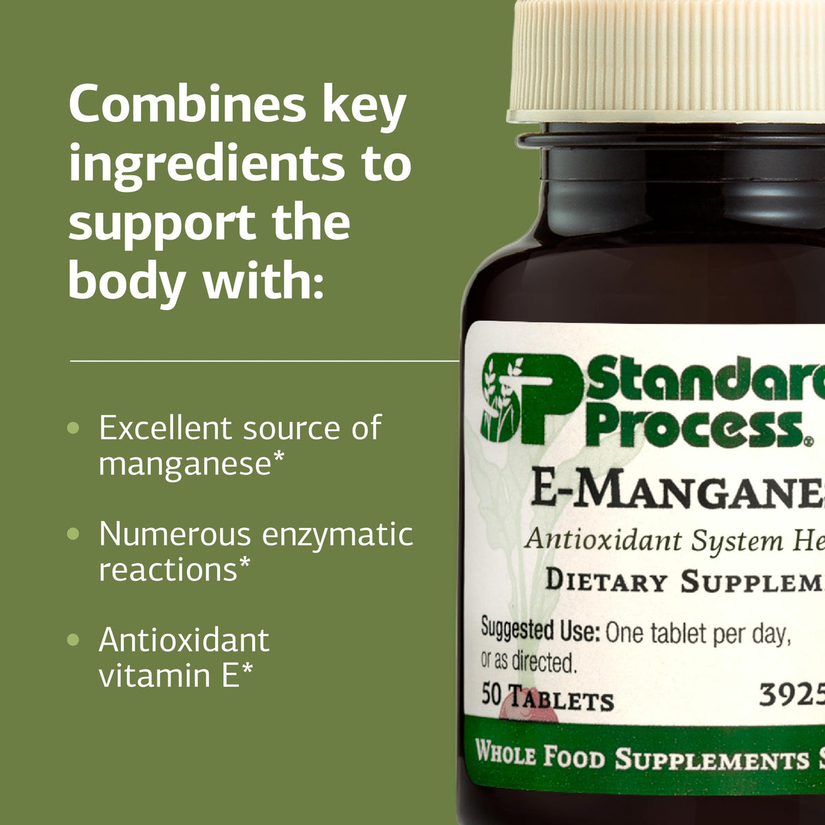 Tablette Standard Process E-Manganese sur une surface