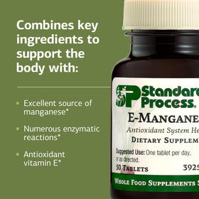 Tablette Standard Process E-Manganese sur une surface