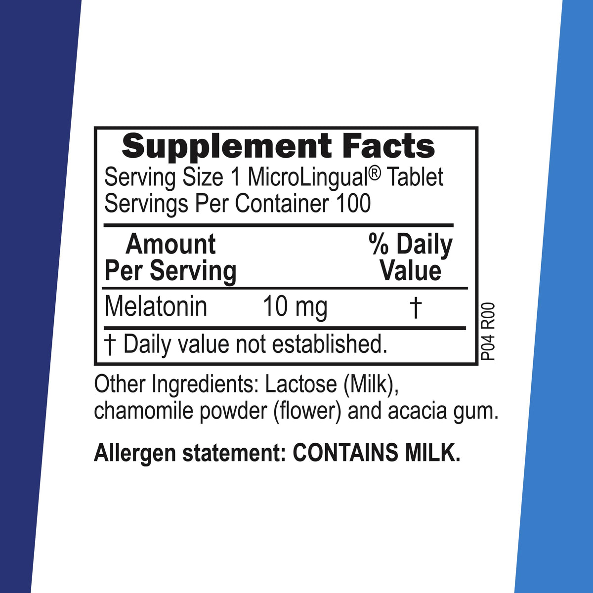 Tablette sublinguale de mélatonine 10 mg de quality Source sur une surface blanche