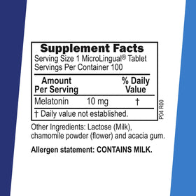 Tablette sublinguale de mélatonine 10 mg de quality Source sur une surface blanche