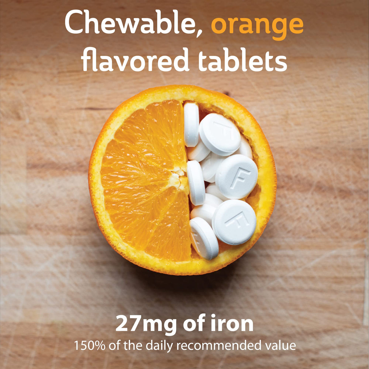 Tablettes à mâcher Fergon Fer Restore avec goût orange