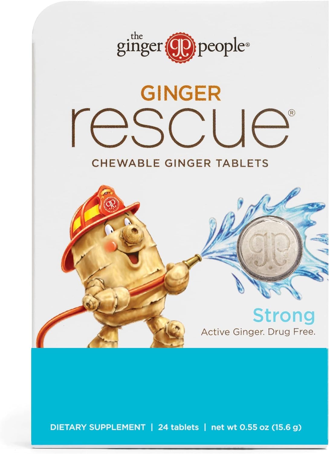 Tablettes à mâcher Rescue au gingembre The Ginger People, vue de côté