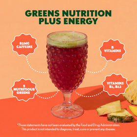 Tablettes Amazing Grass dans un cadre naturel avec des fruits