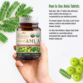Tablettes Amla bio avec une cuillère pour dosage