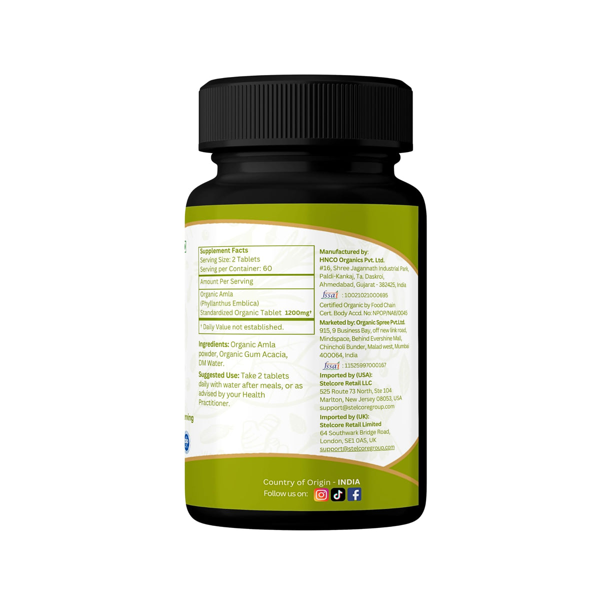 Tablettes Amla ORGANIC SPREE dans un bol