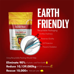 Tablettes Chlorella Spirulina Sunlit avec des ingrédients naturels