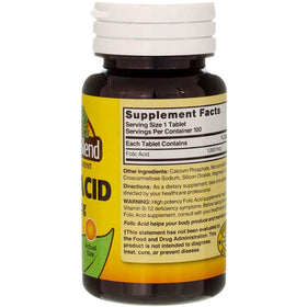 Tablettes d'acide folique Nature's Blend dans une main