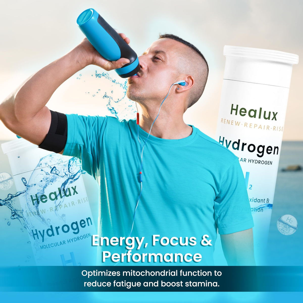 Tablettes d'Hydrogène Healux, format de 60 comprimés