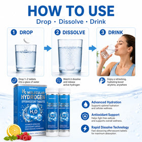 Tablettes d'hydrogène Herbounty sur fond blanc