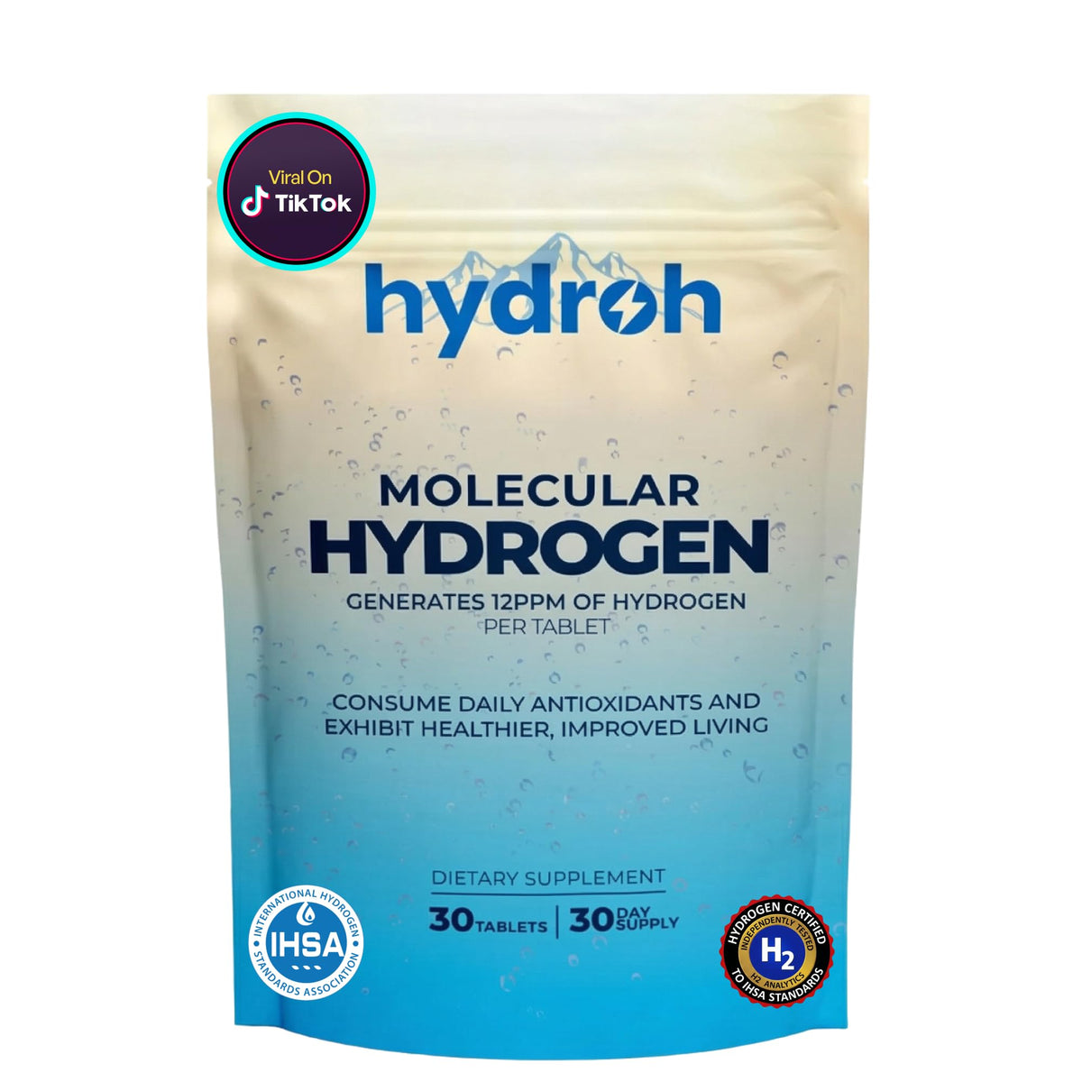 tablettes d'hydrogène hydroh en boîte
