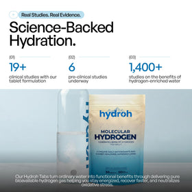 tablettes d'hydrogène hydroh sur une surface blanche