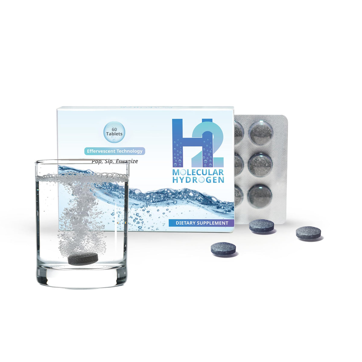 Tablettes d'hydrogène moléculaire WELLNESS EXTRACT en vue de face