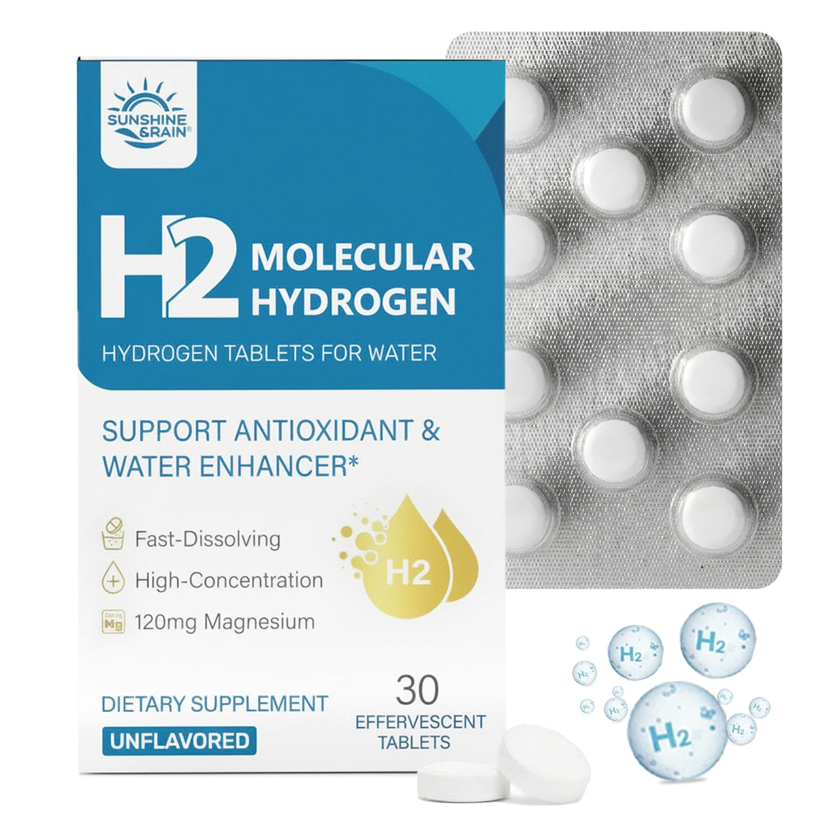 Tablettes d'hydrogène Sunshine & Rain en emballage individuel
