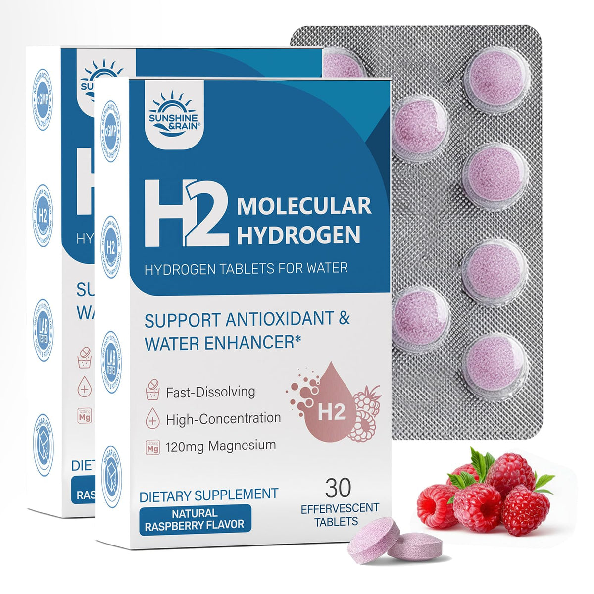 Tablettes d'hydrogène Sunshine & Rain en emballage individuel