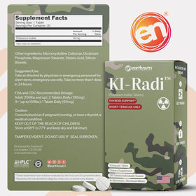 Tablettes d'Iode de Potassium EarthNutri dans leur emballage blister