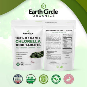 Tablettes de chlorella bio, prise en main pour consommation