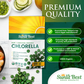 Tablettes de Chlorella dans le sachet Sunlit Best
