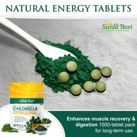 Tablettes de Chlorella Spirulina Sunlit Best dans un cadre de vie