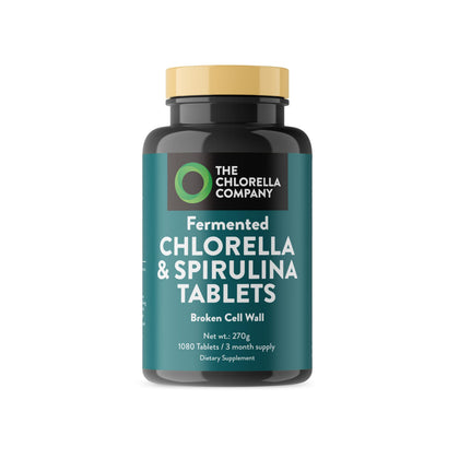 Tablettes de Chlorelle Fermentée et Spiruline - vue de face