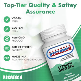 Tablettes de Lithium Orotate 5mg dans une main