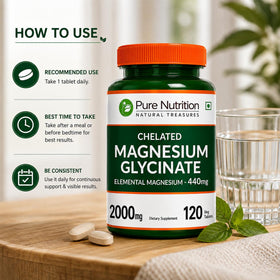 Tablettes de Magnésium Chélaté PURE NUTRITION dans un verre d'eau