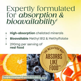 Tablettes de MegaFood Multivitamines pour Hommes 40+ avec des fruits et légumes