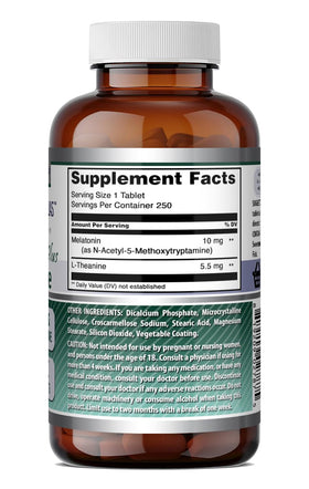 Tablettes de Melatonine 10 Mg L-Théanine dans un environnement de sommeil